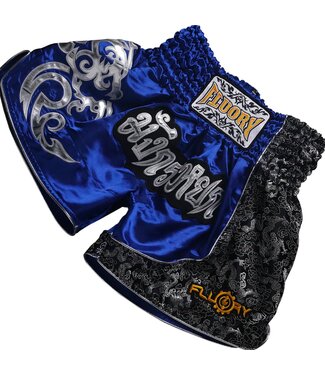 Fluory Fluory Muay Thai Short Kickboks Broek Blauw Zilver - MTSF15