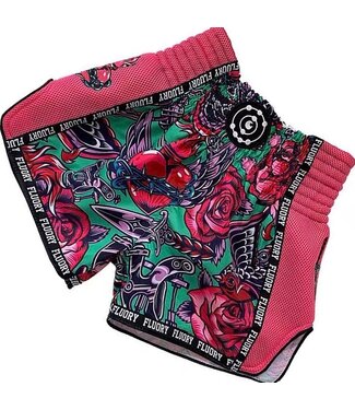 Fluory Fluory Muay Thai Kickboxing Shorts Roze Groen MTSF90A