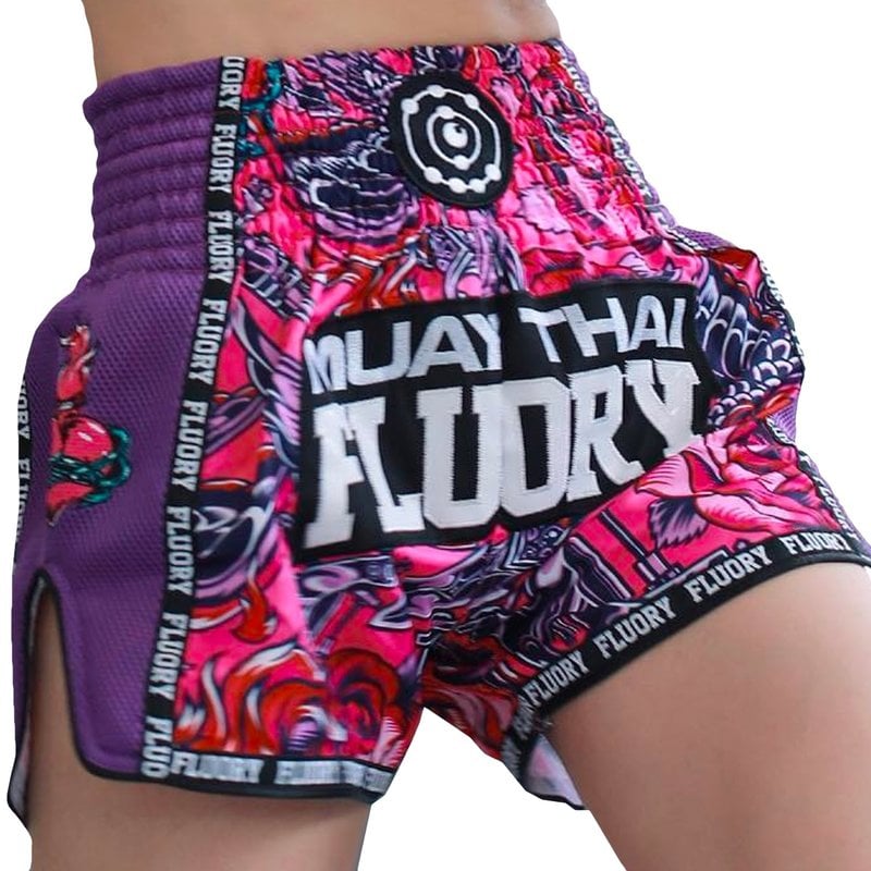 Fluory Fluory Muay Thai Kickboxing Short Pink Roses