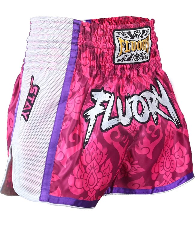 Fluory Muay Thai Kickboxing Shorts Roze Rood MTSF64