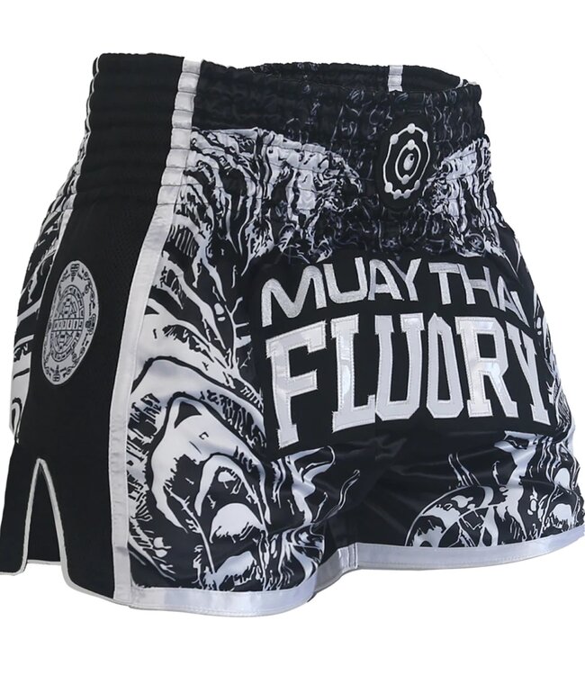 Fluory Sak Yant Tiger Muay Thai Kickboks Broek Zwart MTSF66