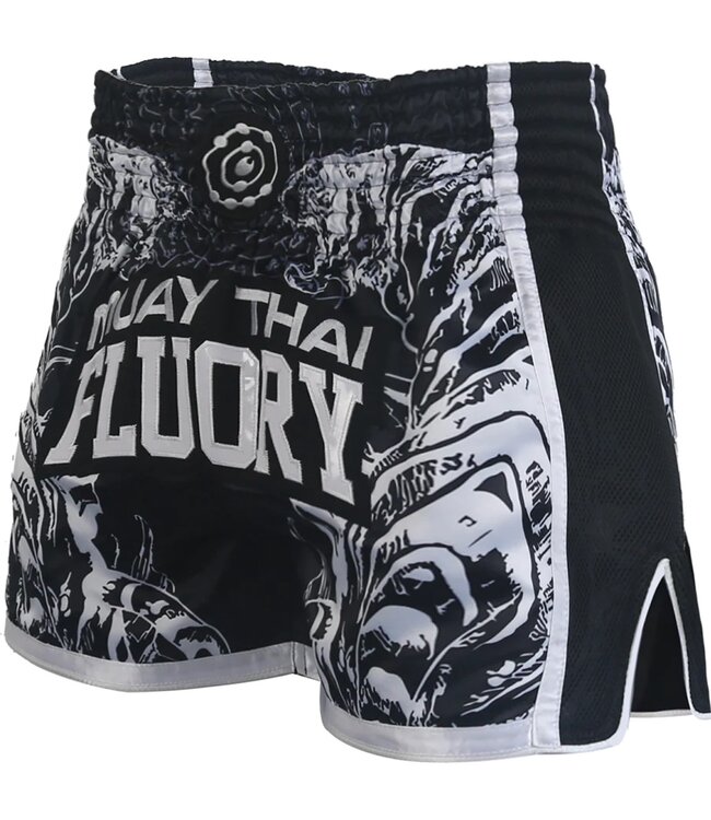 Fluory Sak Yant Tiger Kickboxing Shorts Black MTSF66
