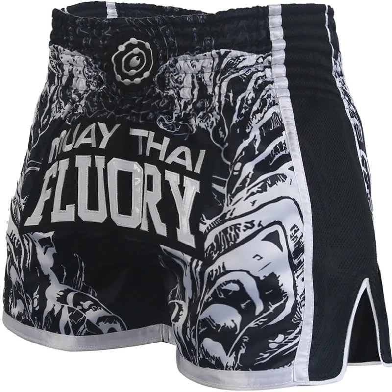 Fluory Fluory Sak Yant Tiger Kickboxing Shorts Black MTSF66