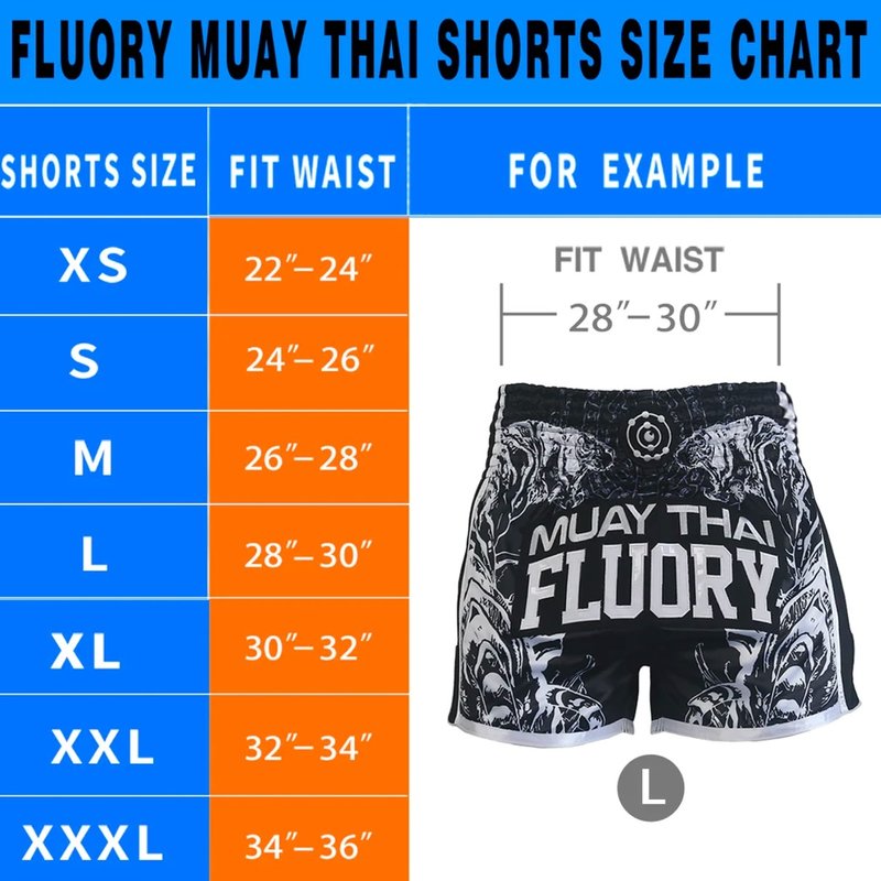 Fluory Fluory Sak Yant Tiger Kickboxing Shorts Black MTSF66