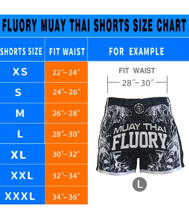Fluory Sak Yant Tiger Muay Thai Shorts Schwarz Gold MTSF66