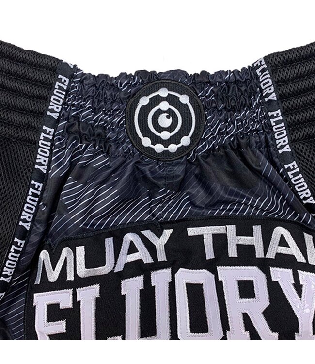 Fluory Muay Thai Kickboxing Shorts Camo Stripe Zwart MTSF86