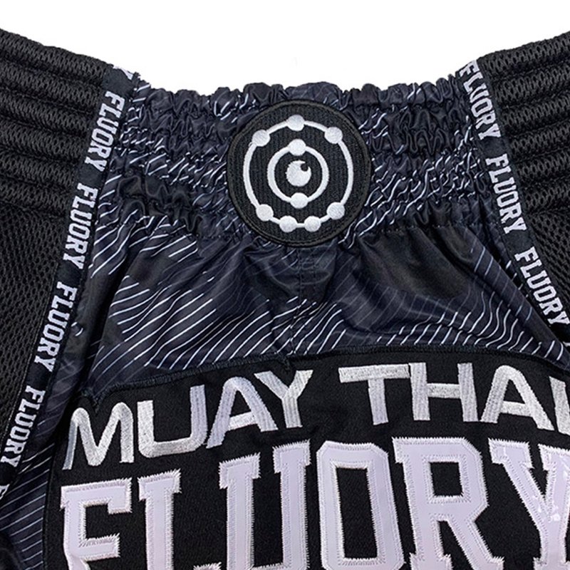 Fluory Fluory Muay Thai Shorts Kickboxen Camo Stripe Schwarz MTSF86