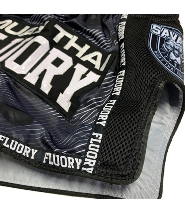 Fluory Muay Thai Kickboxing Shorts Camo Stripe Zwart MTSF86