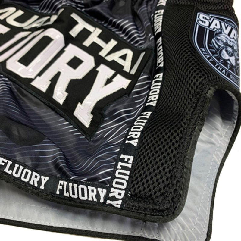 Fluory Fluory Muay Thai Kickboxing Shorts Camo Stripe Zwart MTSF86