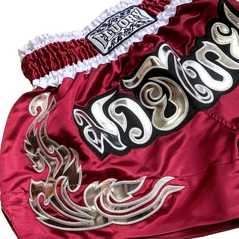 Fluory Fluory Muay Thai Kickboxing Shorts Bordeaux Rood MTSF87