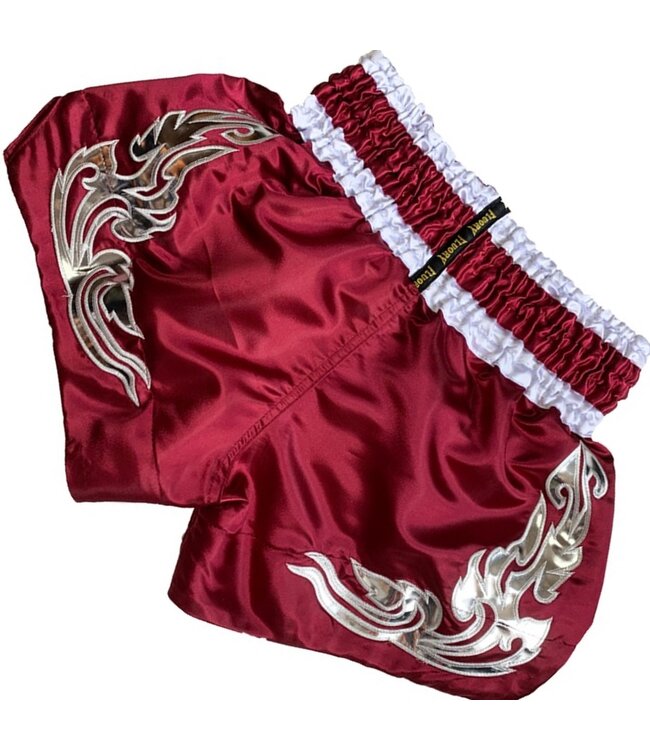 Fluory Muay Thai Shorts Kickboxen Burgundy MTSF87