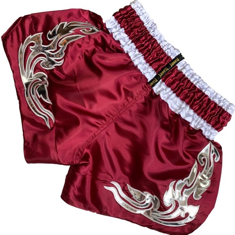 Fluory Fluory Muay Thai Kickboxing Shorts Bordeaux Rood MTSF87