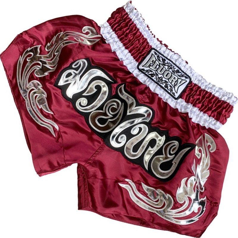 Fluory Fluory Muay Thai Shorts Kickboxen Burgundy MTSF87