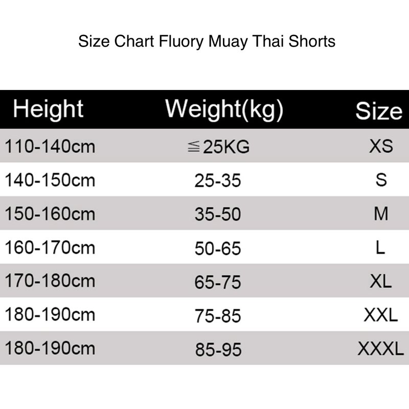 Fluory Muay Thai Short Kickboxing Short Black MTSF50 - FIGHTWEAR