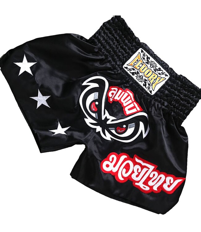 Fluory Fluory Muay Thai Short Kickboxing Short Bad Eyes Black MTSF03
