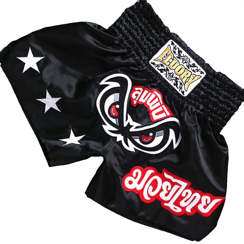 Fluory Fluory Muay Thai Kickboxing Short Bad Eyes Zwart MTSF03