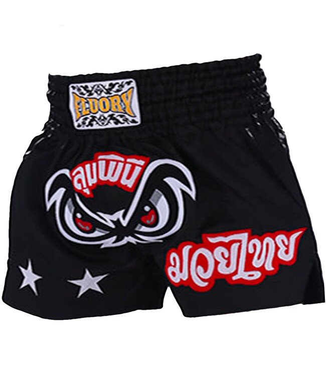 Fluory Fluory Muay Thai Short Kickboxing Short Bad Eyes Black MTSF03