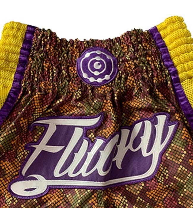 Fluory Fluory Muay Thai Kickboxing Shorts Square Geel MTSF82