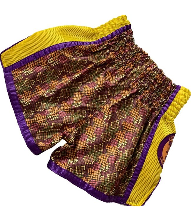 Fluory Muay Thai Kickboxing Shorts Square Yellow MTSF82