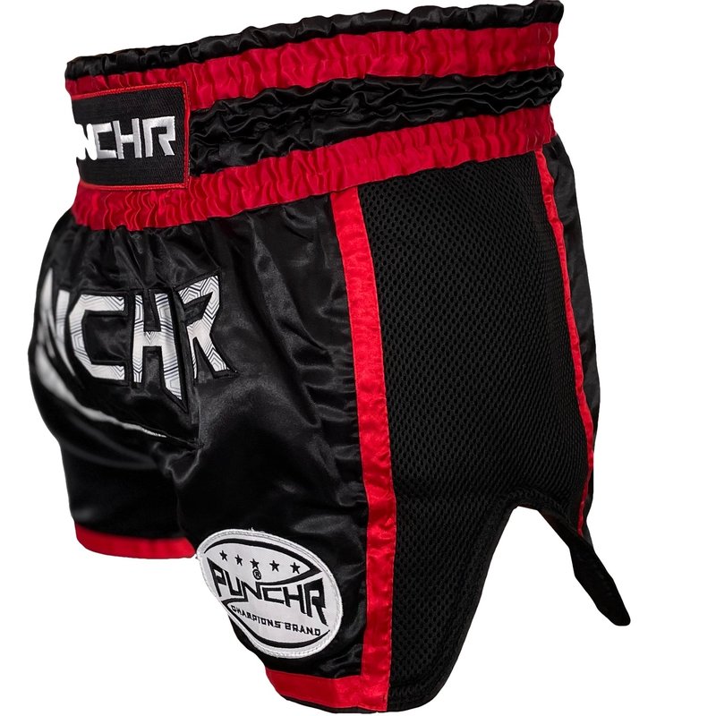 PunchR™  PunchR™ Muay Thai Short Super Mesh Black Red