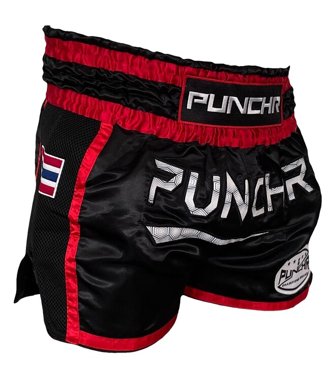 PunchR™ Muay Thai Short Super Mesh Black Red
