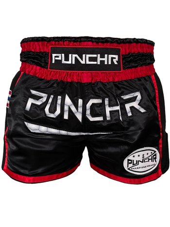 PunchR™  PunchR™ Muay Thai Short Super Mesh Schwarz Rot