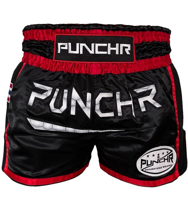 PunchR™  PunchR™ Muay Thai Short Super Mesh Schwarz Rot