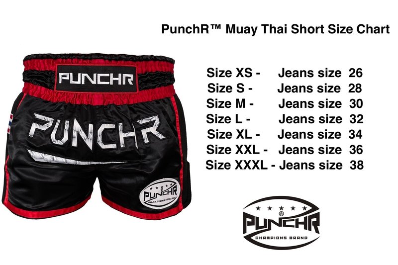 PunchR™  PunchR™ Muay Thai Short Super Mesh Black Red