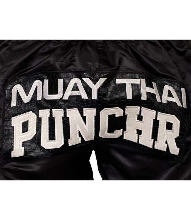 PunchR™  PunchR™ Muay Thai Short Crocodile Black White