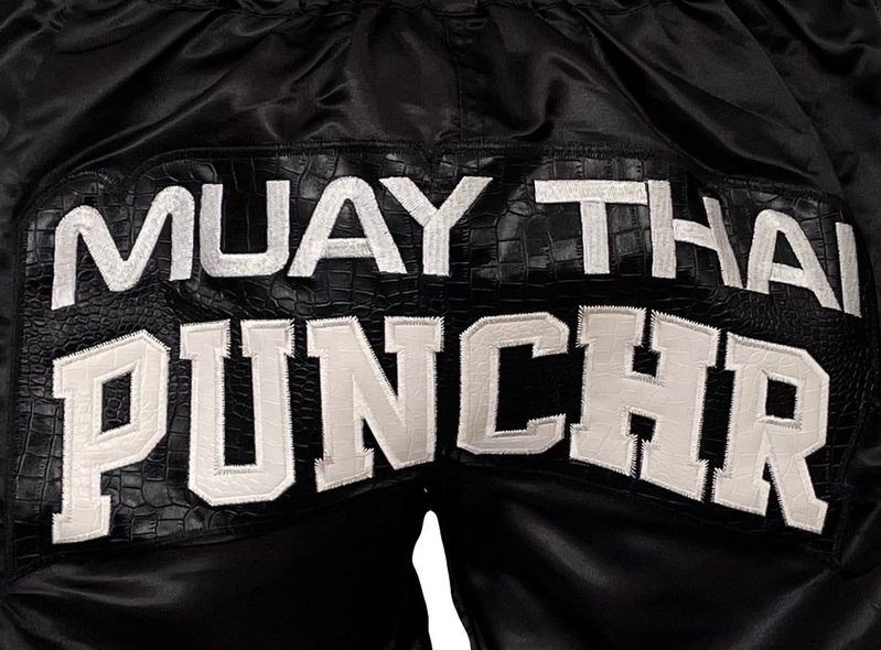 PunchR™  PunchR™ Muay Thai Short Crocodile Zwart Wit