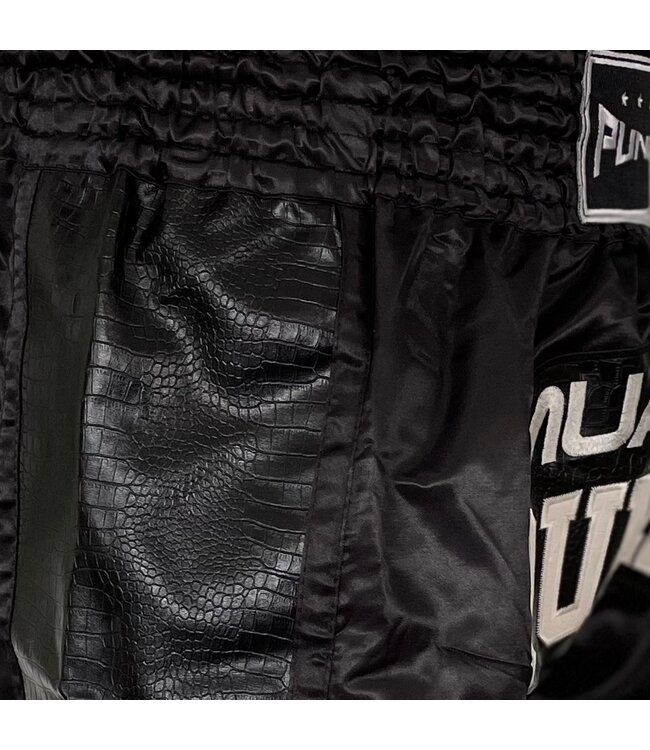 PunchR™ Muay Thai Short Crocodile Zwart Wit