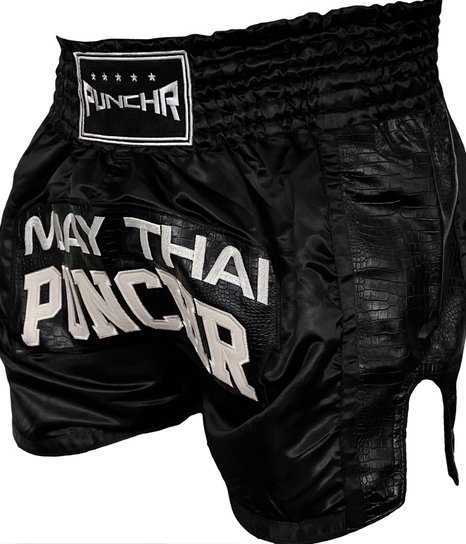 Fluory Fluory Muay Thai Short Kickboxing Short Black MTSF50