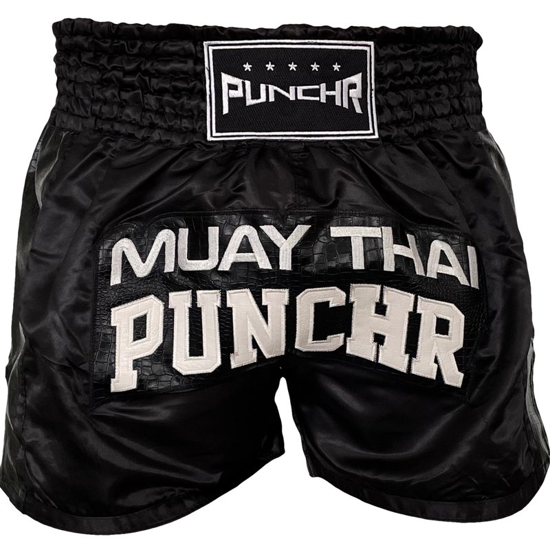 PunchR™  PunchR™ Muay Thai Short Crocodile Zwart Wit