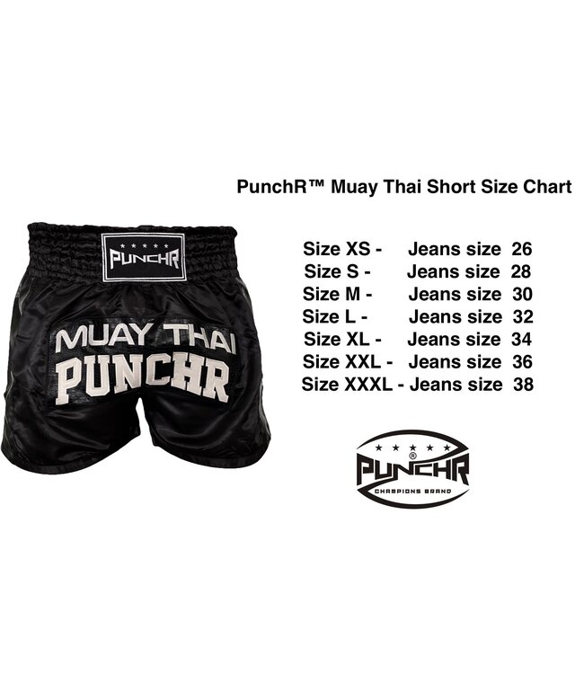 PunchR™  PunchR™ Muay Thai Kurzes Krokodil Schwarz Weiß