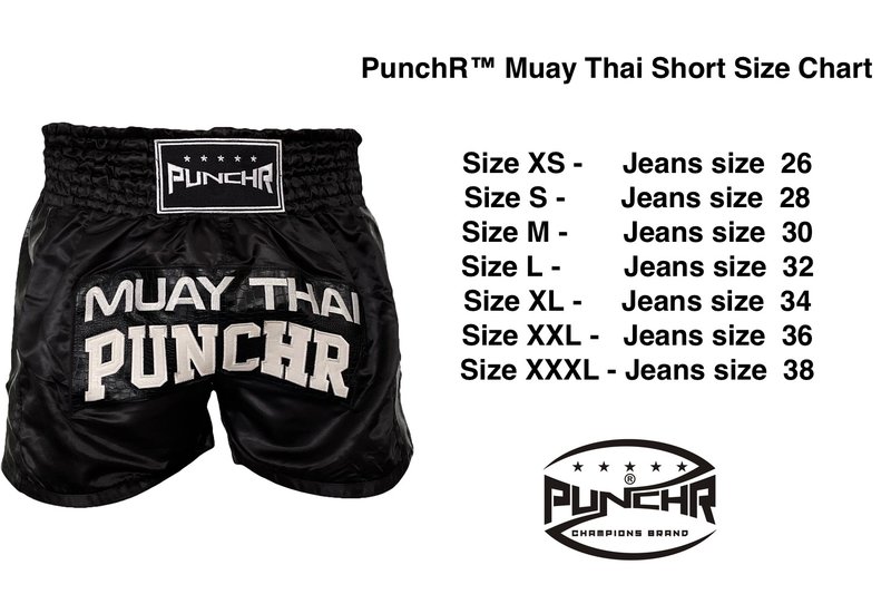 PunchR™  PunchR™ Muay Thai Kurzes Krokodil Schwarz Weiß