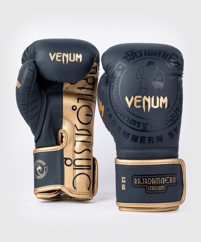 Venum RAJADAMNERN X Venum Muay Thai Bokshandschoenen Marineblauw Goud