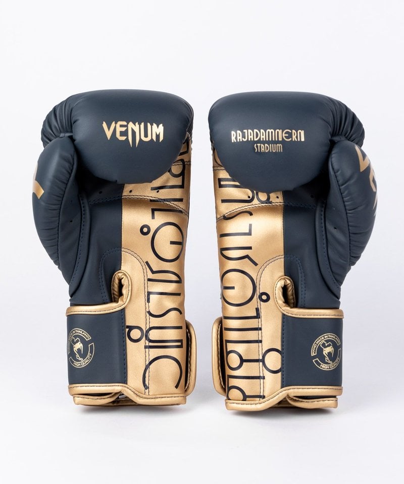 Venum RAJADAMNERN X Venum Muay Thai Boxing Gloves Navy Blue Gold