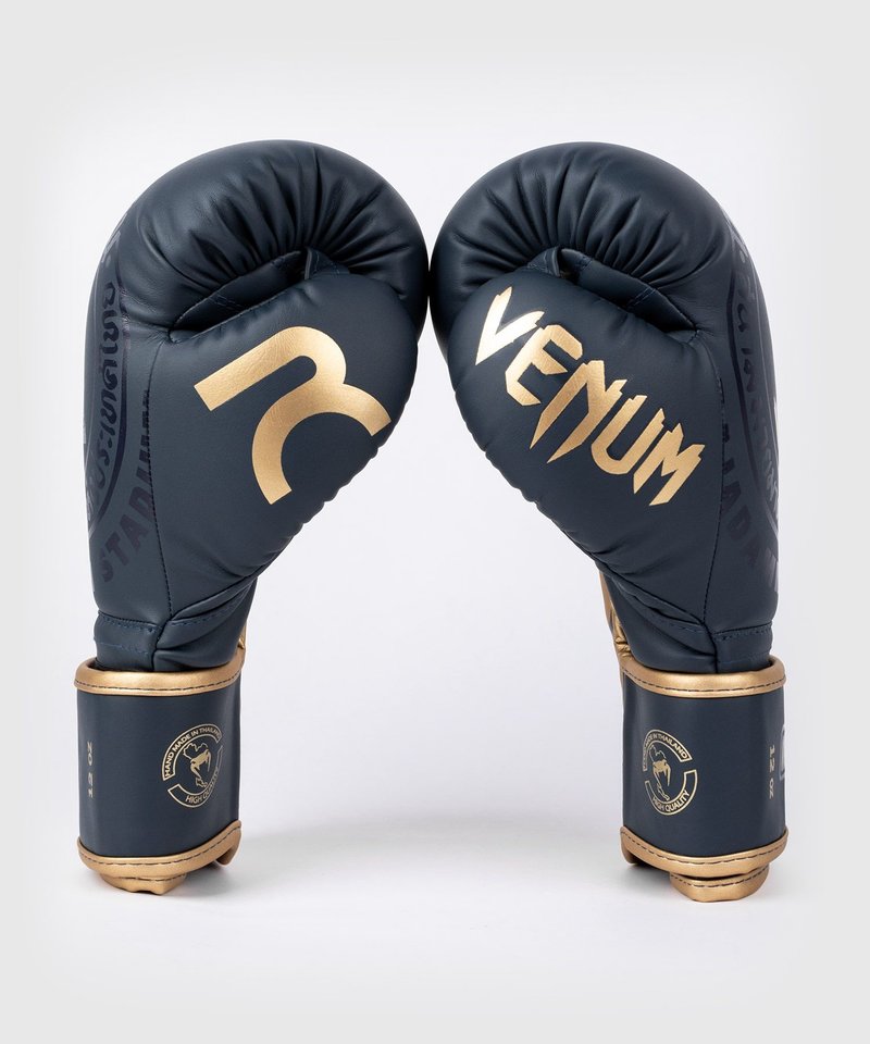 Venum RAJADAMNERN X Venum Muay Thai Boxing Gloves Navy Blue Gold