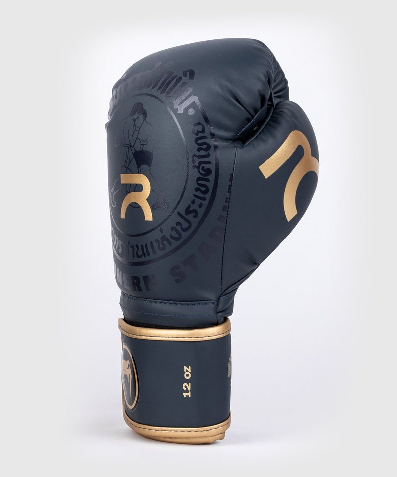 Venum RAJADAMNERN X Venum Muay Thai Boxing Gloves Navy Blue Gold