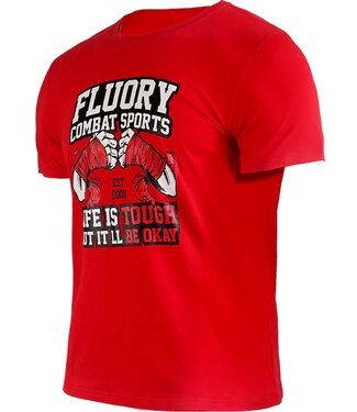 Fluory Fluory "Life is Tough" Muay Thai T-Shirt Rood