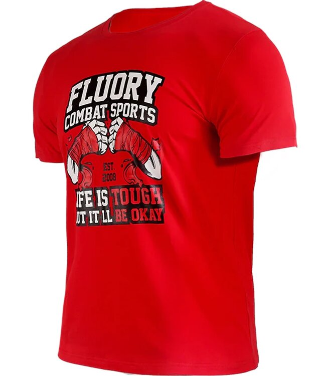 Fluory Fluory "Life is Tough" Muay Thai T-Shirt Red