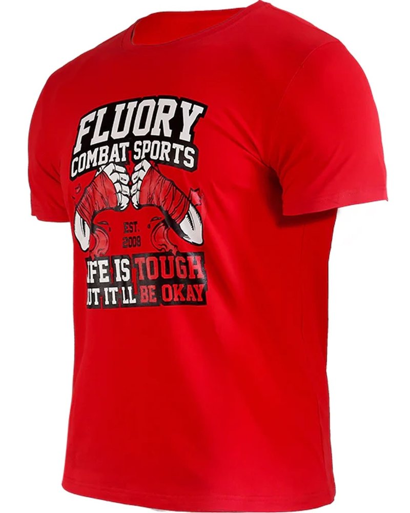 Fluory Fluory "Life is Tough" Muay Thai T-Shirt Rood