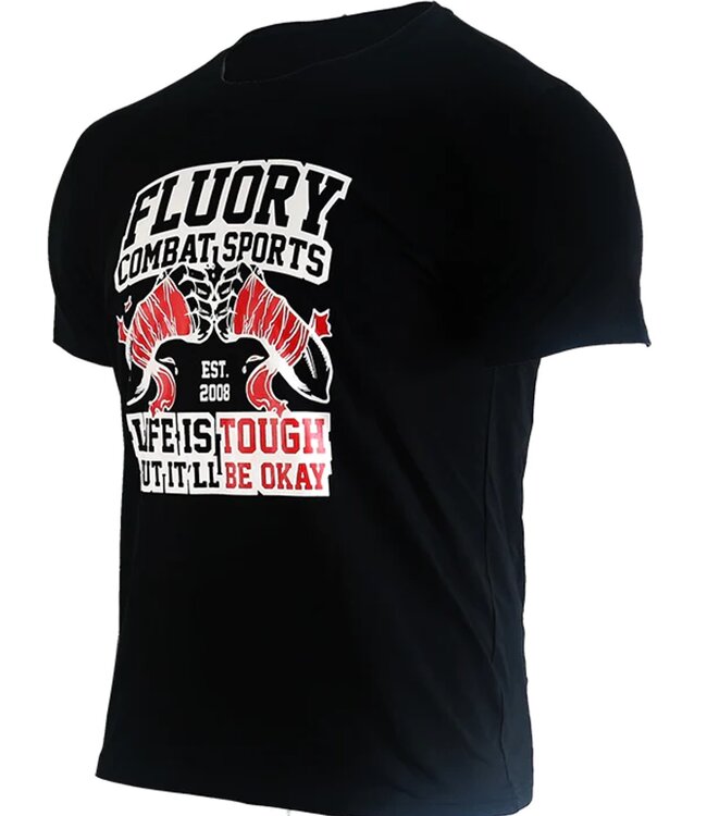 Fluory "Life is Tough" Muay Thai T-Shirt Black