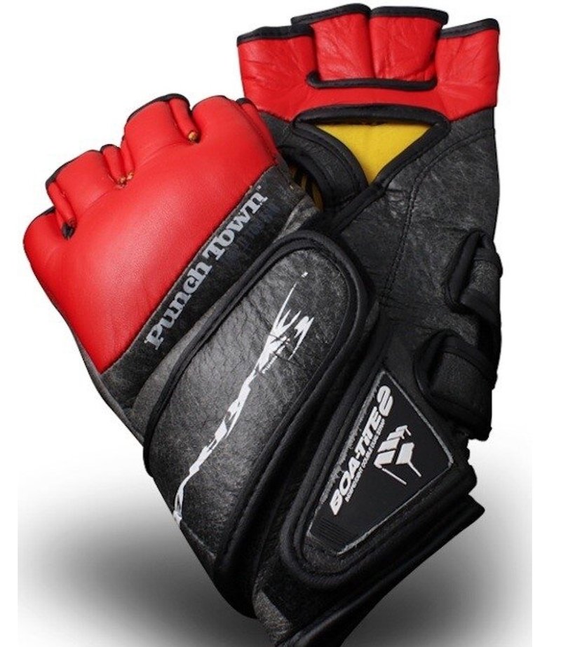 Punch Town Punch Town Tenebrae MMA Training Gloves Red Black