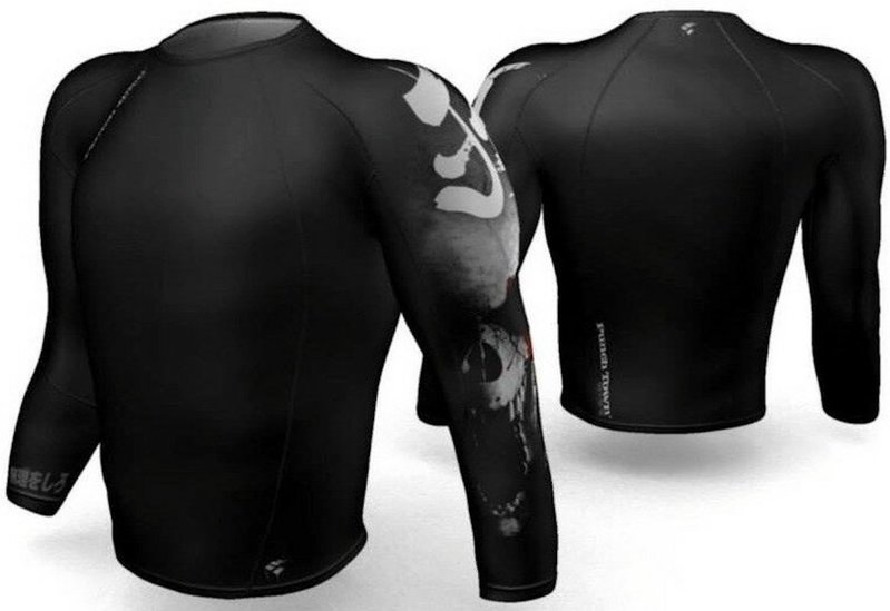 Punch Town PunchTown Rash Guard Deranged Lange Mouw Zwart