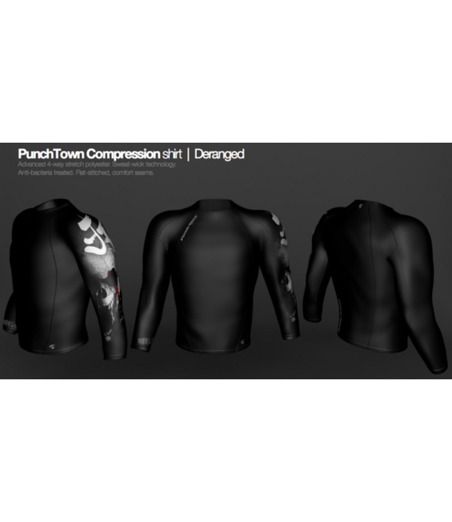 Punch Town PunchTown Rash Guard Deranged Long Sleeve Black