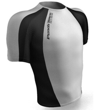 PunchTown Rash Guard Classic Kurze Ärmel Weiss Schwarz