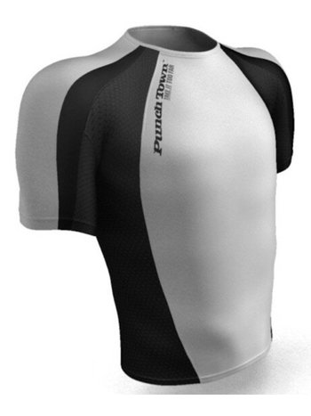 Punch Town PunchTown Rash Guard Classic Short Sleeves White Black