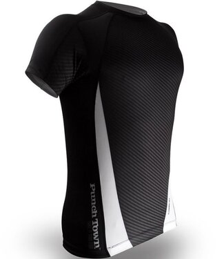 PunchTown Rash Guard Dark Carbon Short Sleeves Black