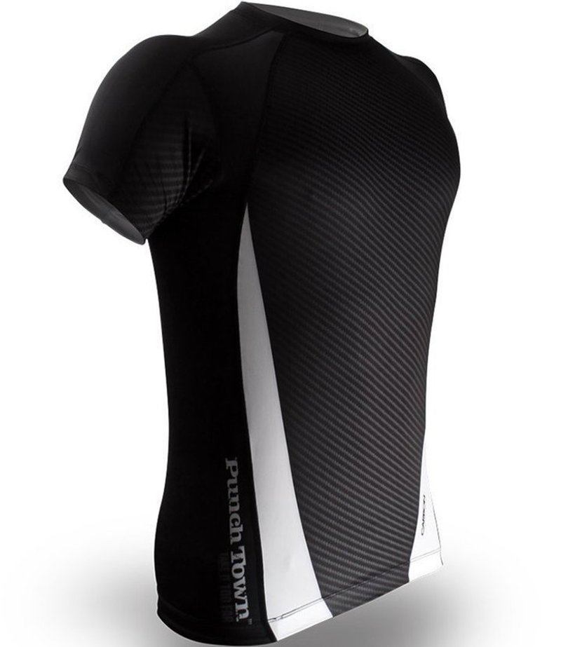 Punch Town PunchTown Rash Guard Dark Carbon Kurze Ärmel Schwarz